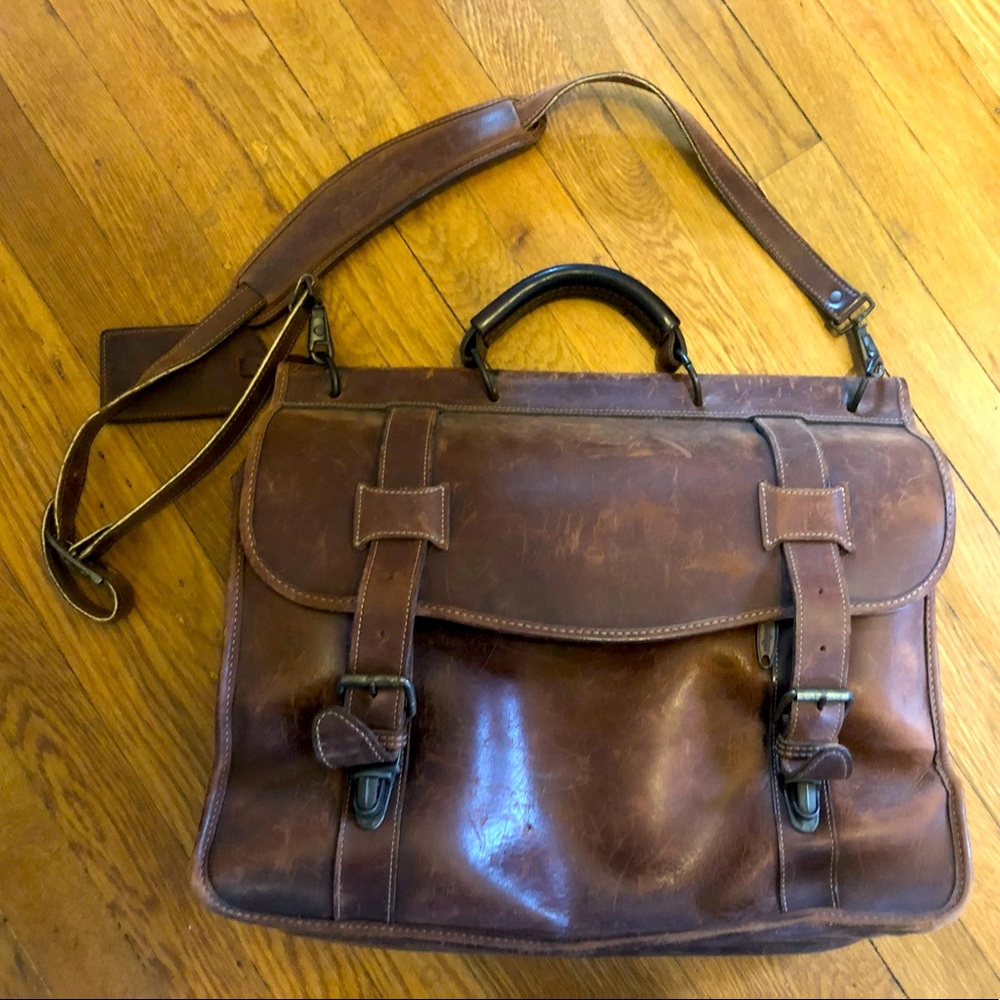 Leather Schlesinger Satchel / Messenger Bag
